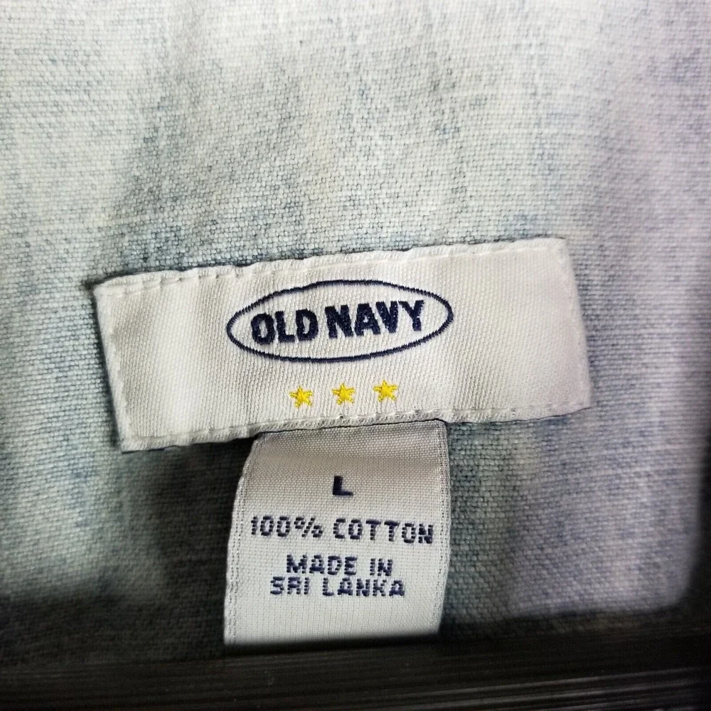 Old Navy Youth Gils Sz L Light Blue Denim Jean Jacket Tomboy Trucker Crop Button